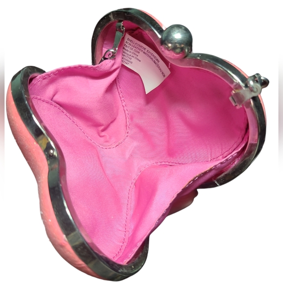 Pink Puffed Glitter Heart Clutch Purse - Picture 11 of 11